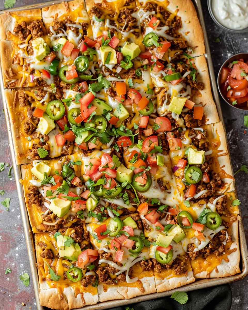 Sheet Pan Taco Pizza - Quick Homemade Recipes